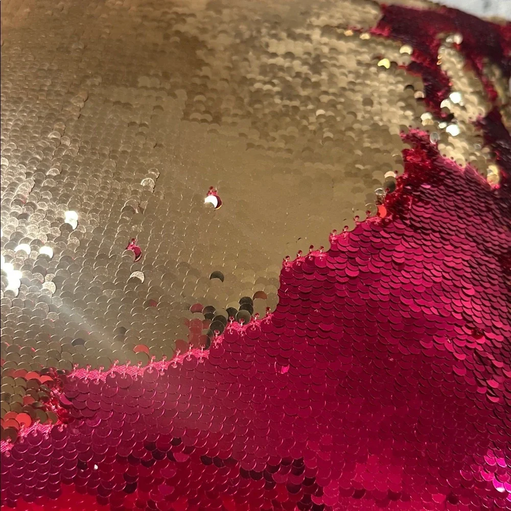 Reversible Color Change Sequin Throw Pillow Sparkle Shine Pink Gold 15x15x6 Girl